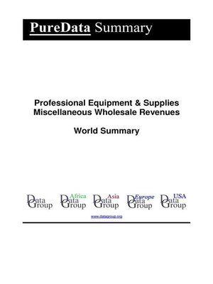 cover image of Professional Equipment & Supplies Miscellaneous Wholesale Revenues World Summary